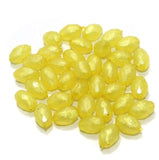 100 Gm Acrylic Crystal Faceted Oval Beads Yellow 11x7 mm