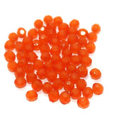 100 Gm Acrylic Crystal Faceted Roundell Beads Orange 6x5 mm