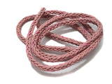 1 Mtr. Braided Leather Cord Pink 5 mm