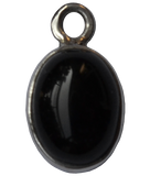 92.5 Sterling Silver Oval Black Onyx Charm