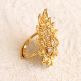 Golden Adjustable Kundan Finger Rings
