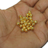 200 Pcs Golden Acrylic CCB Round Beads 5mm