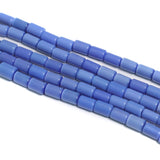 5 Strings 10x6mm Cat's Eye Tube Beads Blue