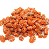 50 Clay Beads Assorted Light Orange 12-30mm