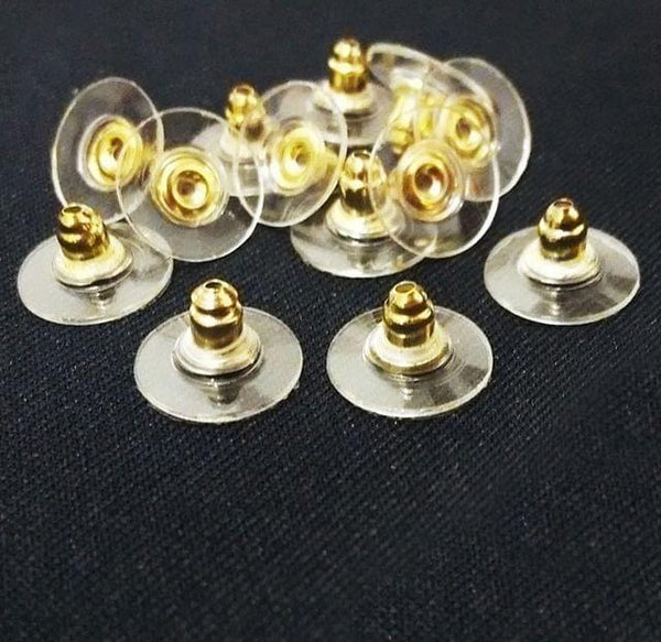 100pcs Earring Back Stoppers Applied Silver Gold Tone Earnuts