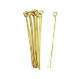 1.5 Inch Brass Eye Pins Golden For Jewellery Making