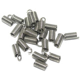 100 Pcs, 10x4mm Silver Spring Tips Cord Ends