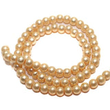 5mm Glass Pearl Round Beads Ivory