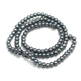 4mm Grey Glass Pearl Beads 1 String