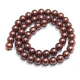 8mm Copper Glass Pearl Beads