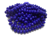 12x8mm Faceted Glass Rondelle Beads Blue