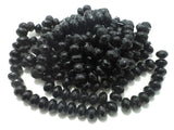 12x8mm Faceted Glass Rondelle Beads Black