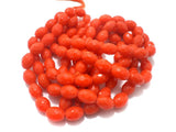 17x12 mm Faceted Glass Oval Beads Orange