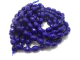 17x12mm Faceted Glass Oval Beads Blue