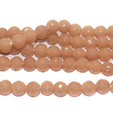 10mm Faceted Glass Round Beads Peach