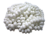 12x8mm Faceted Glass Rondelle Beads White