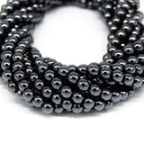 1 String, 4mm Magnetic Hematite Round Beads