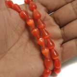 12x8mm Orange Drop Monalisa Beads 1 String