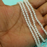 1 String, 4mm Acrylic Japanese Pearls Beads White