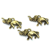 10 Pcs, 25x13mm German Silver Golden Elephant Charms