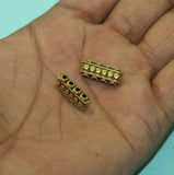 10 Pcs Spacer Beads Golden Four Hole 20x6 mm