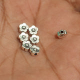 50 Pcs 6x3mm German Silver Flower Beads Side Hole