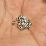 100 Pcs 4mm German Silver Kharbooza Beads