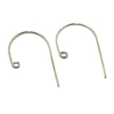 40x22mm Brass Earring Hooks Silver