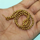 90+Pcs, 4mm Golden Finish Liner Round Beads