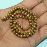 120+Pcs, 5mm Golden Finish Liner Round Beads