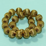 25+Pcs, 12mm Golden Finish Liner Round Beads