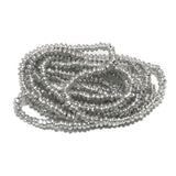50 Gm Metal Hammered Rondelle Beads Silver 4x2 mm