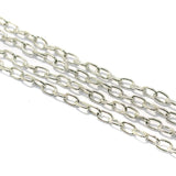 5 Mtrs, 9x5mm Silver Plated Metal Chain