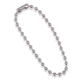 2mm Ball Chains Tag With Bead Connector Clasp Silver