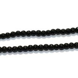 1 String Zed Cut Round Beads Black 4mm