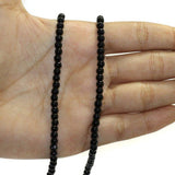 1 String Zed Cut Round Beads Black 4mm