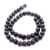 10mm Kharbooja Glass Beads Dark Red