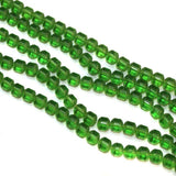 5 Strings Glass Round Half Matte Beads 8mm Green