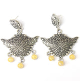 German Silver Beads Hanging Stylish Earring Yellow