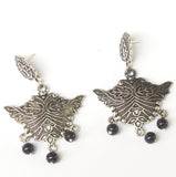 German Silver Beads Hanging Stylish Earring Black