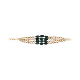 Glass Beaded Designer 4 Layer Bracelets Green