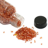 2 Cut Silver Line Glass Seed Beads Orange 11/0