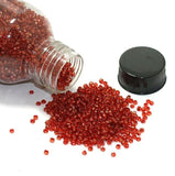 Silver Line Glass Seed Beads Red 11/0