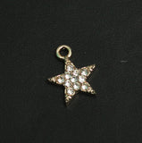 12mm Star Ad Stone Golden Charms