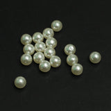 200 Pcs, 6mm White Pearl Acrylic Beads One Side Hole