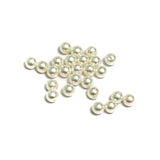 200 Pcs, 6mm White Pearl Acrylic Beads One Side Hole