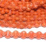 1 String 9X5mm Orange Luster glass Bamboo beads