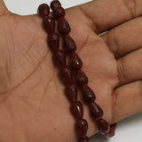 36+Pcs, 12x7mm Maroon Glass Faceted Crystal Drop Beads