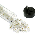 475 Pcs, Preciosa Seed Beads Silver Line Clear