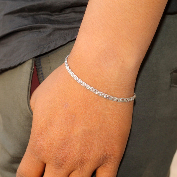 【Germany】 chain bracelet s925 vintage Vintage German 800 Silver Chain Bracelet - Jugendstil Style